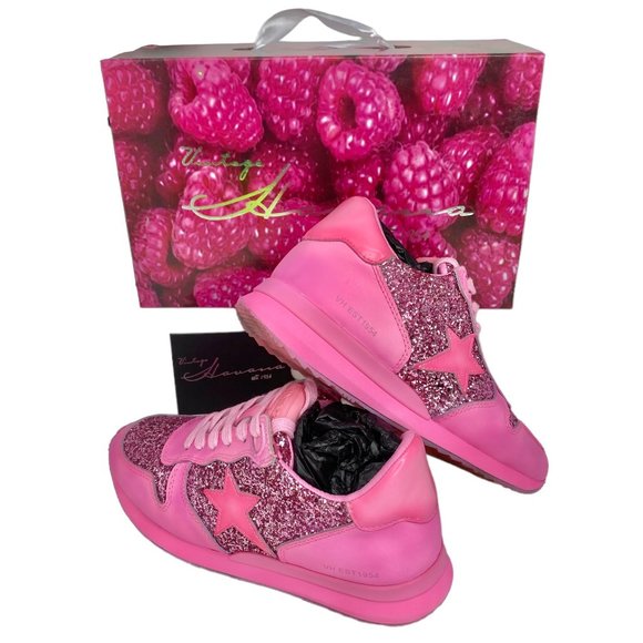 🎀 VINTAGE HAVANA HOT PINK Leather Splendid Sneakers With Embellishments  6.5 🎀 - Picture 6 of 11
